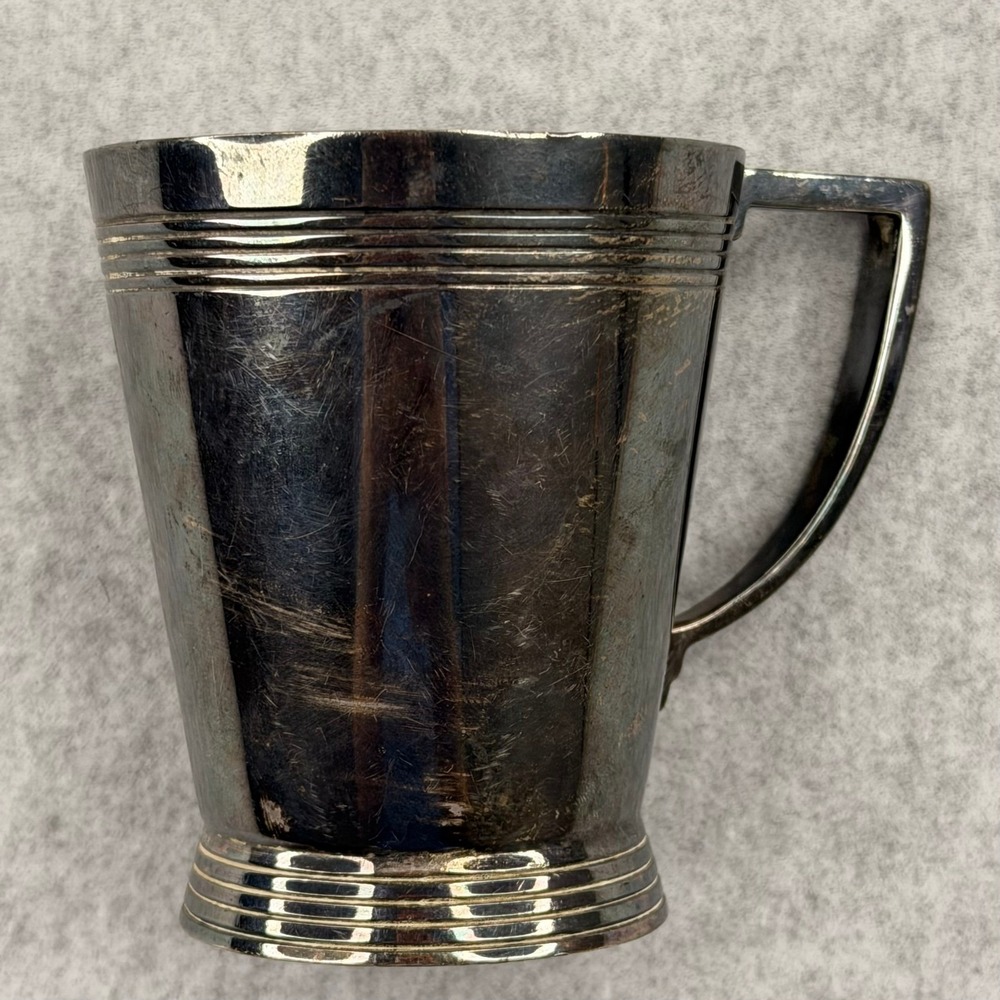 Vintage Elkington Silver Plate Engraved Christening Cup England W27689 1963